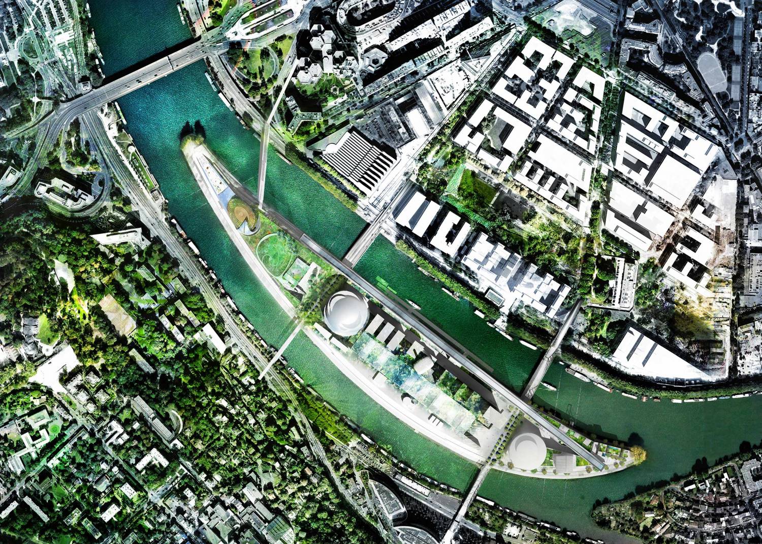Projet d'aménagement urbain de l’Île Seguin — Ateliers Jean Nouvel