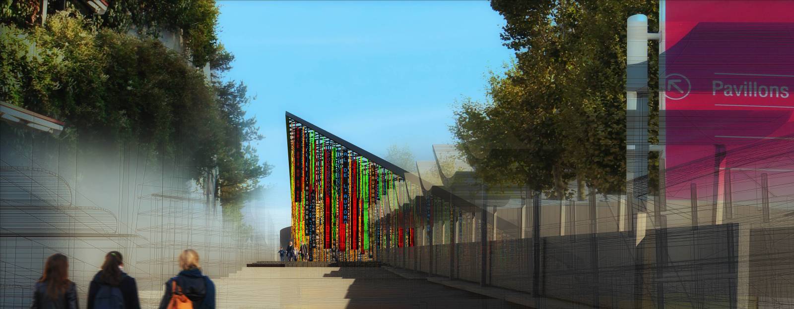 Paris Expo Porte de Versailles  Main facade public entrance of the new